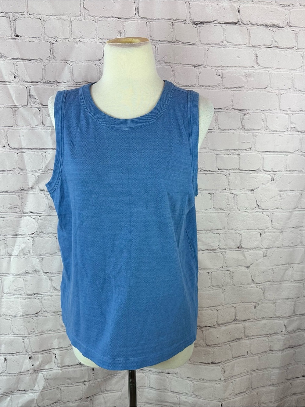 LOFT textured cotton Tank top women L layering minimalist classic casual basic